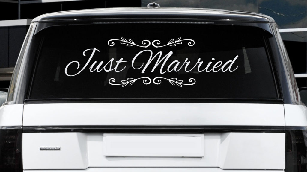 Just Married Car Window Decal SignifyGraphics Professional