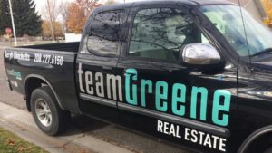 Team Greene truck graphic lettering 3