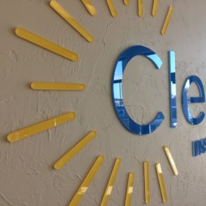 acrylic cut lobby sign