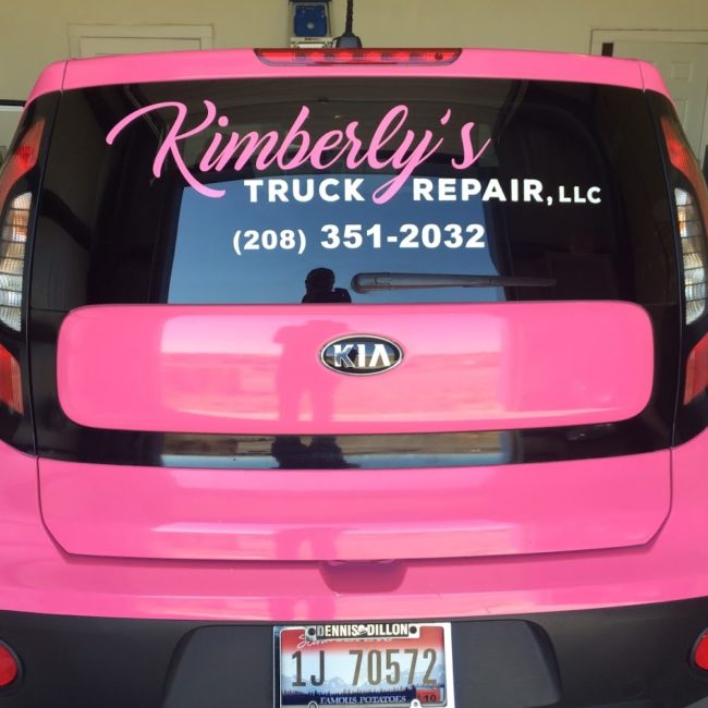 pink window vinyl graphics lettering