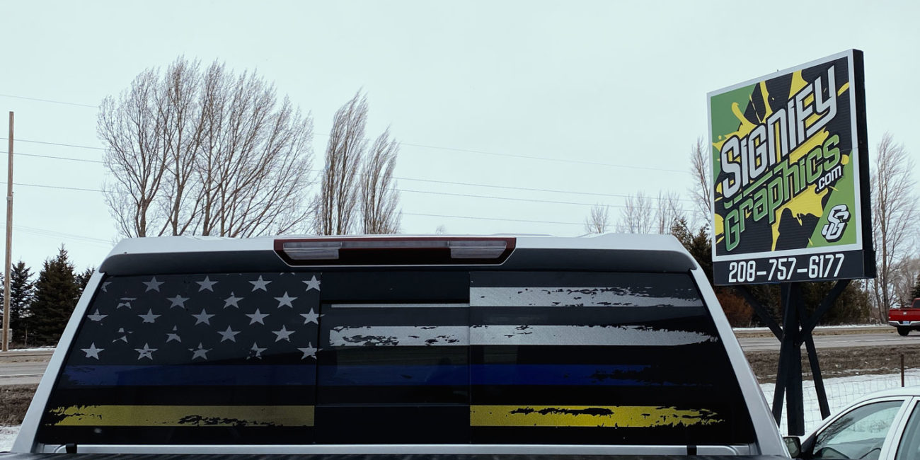 US-Flag - truck window perf