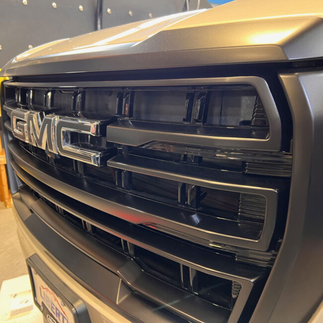 gmc truck grill wrap satin black