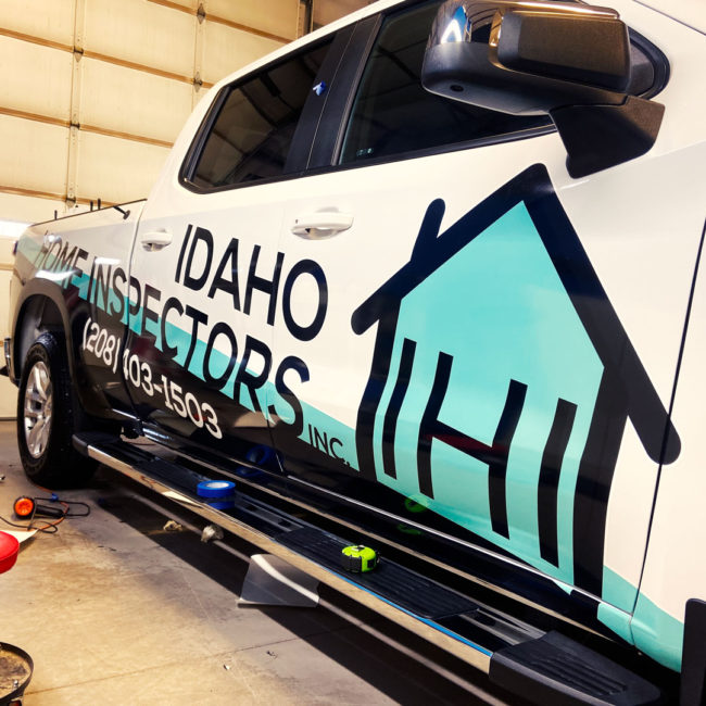 ID Home Inspectors partial truck wrap 1