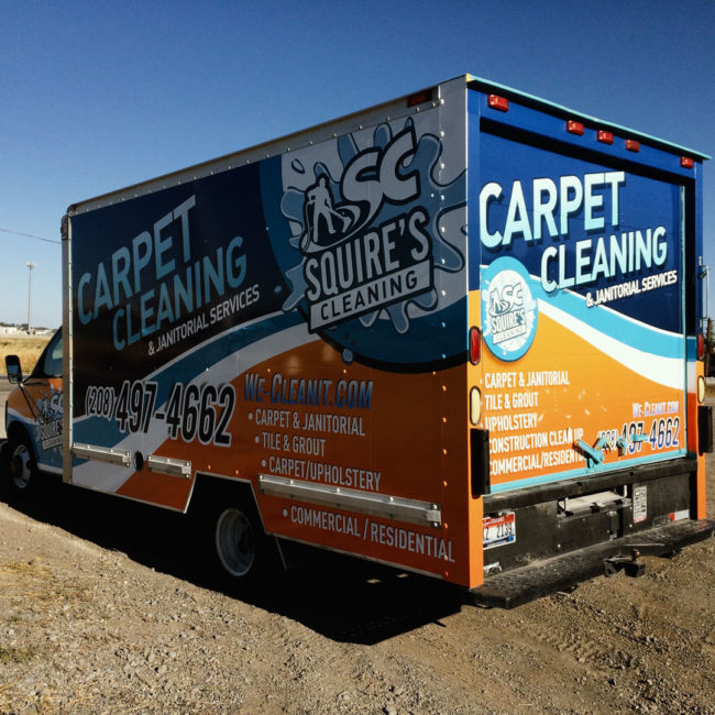 Squire's Cleaning box truck wrap 2