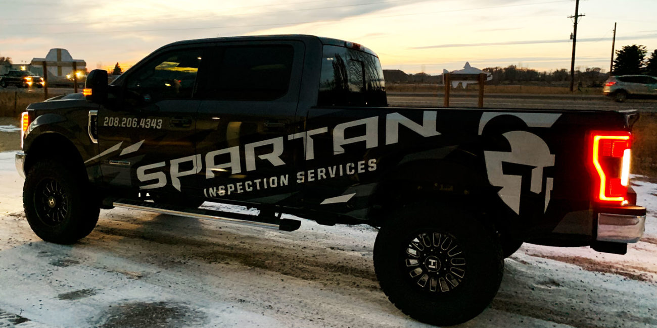 Spartan Inspection Services partial truck wrap3