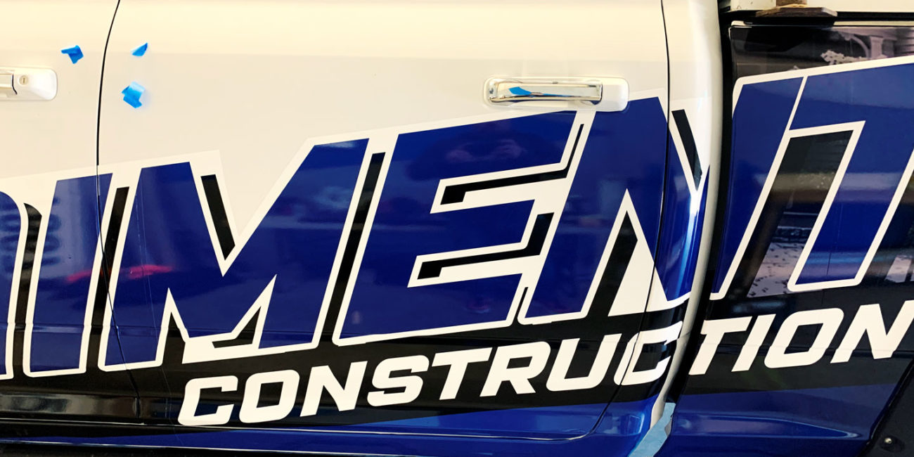 Paiment Construction partial truck wrap 3