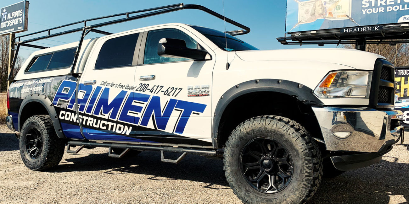 Paiment Construction partial truck wrap 5