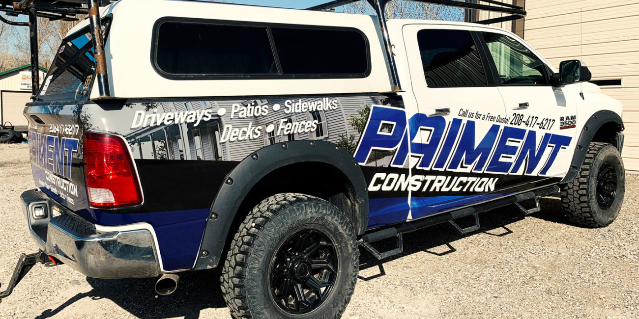 Paiment Construction partial truck wrap 6