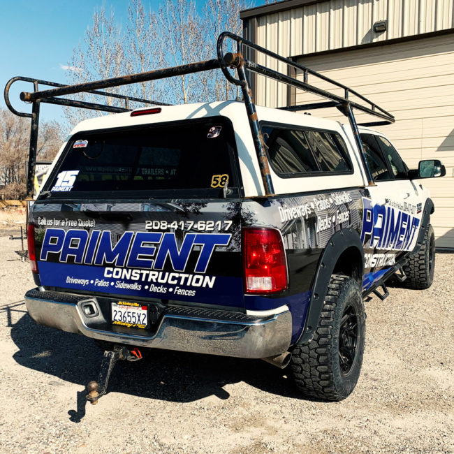 Paiment Construction partial truck wrap 7