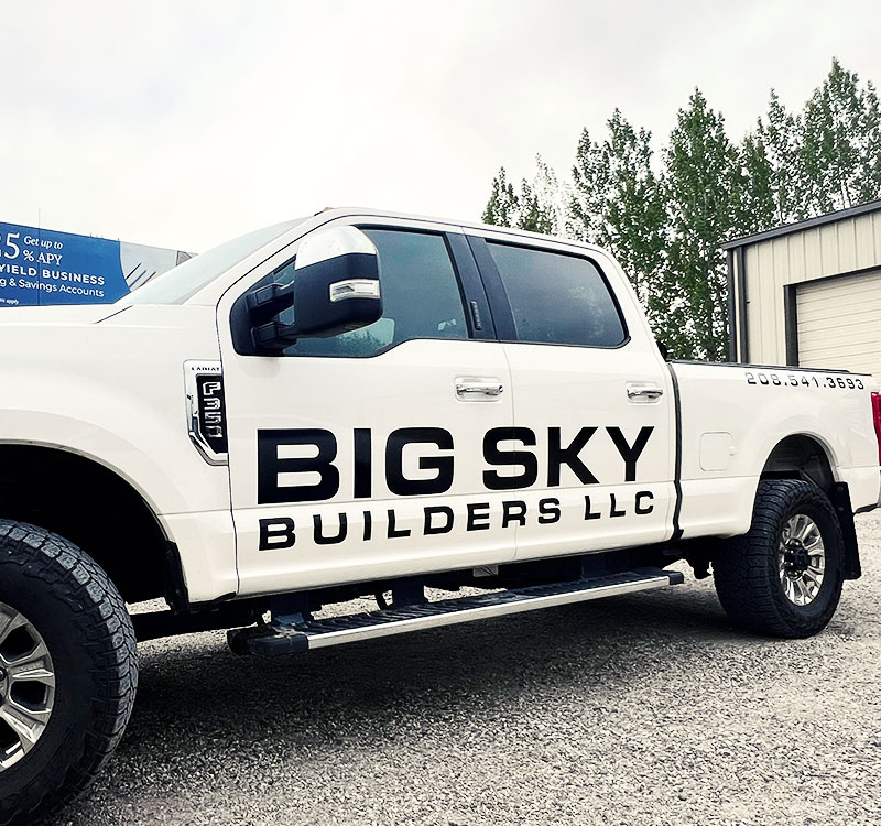Big Sky Builders vehicle decals feat