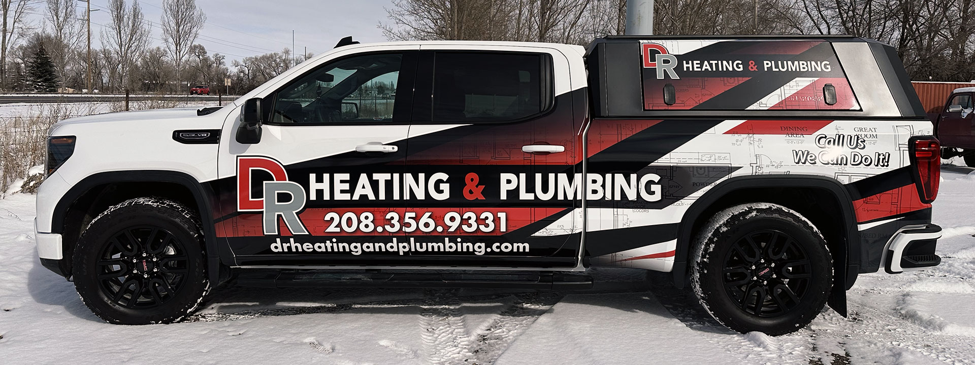 DR Heating partial truck wrap new design