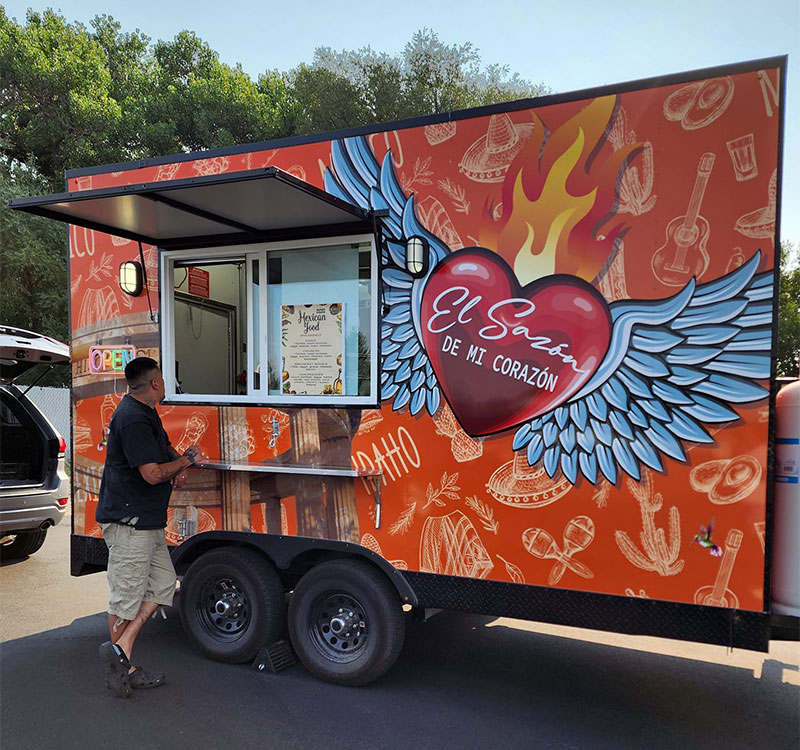 El Sazon Food truck wrap feat
