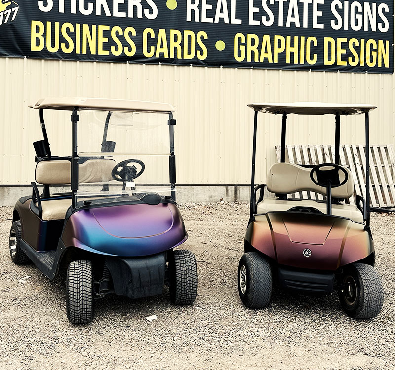 Golf Carts satin iridescent feat