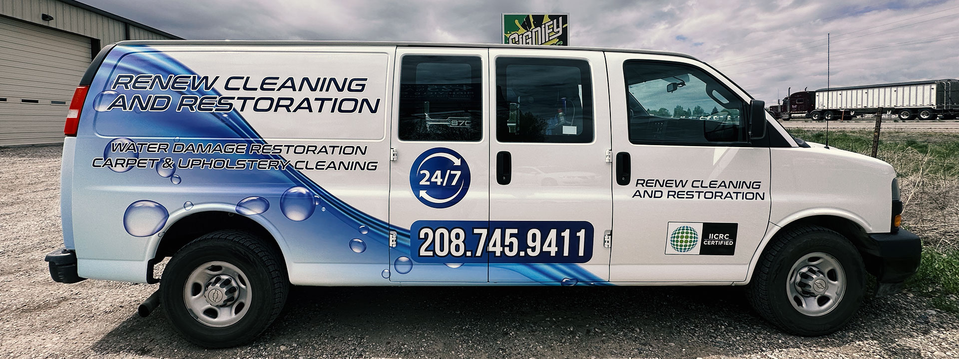 Renew Cleaning van partial wrap